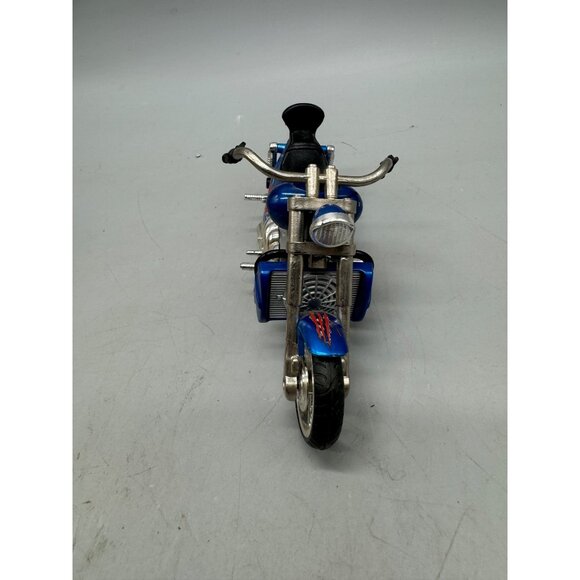 Miniature Blue & Black Die-Cast Motorcycle Model With Red claw marks Design READ - Picture 4 of 4